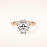 0.91 CT Oval Shaped Halo Moissanite Engagement Ring