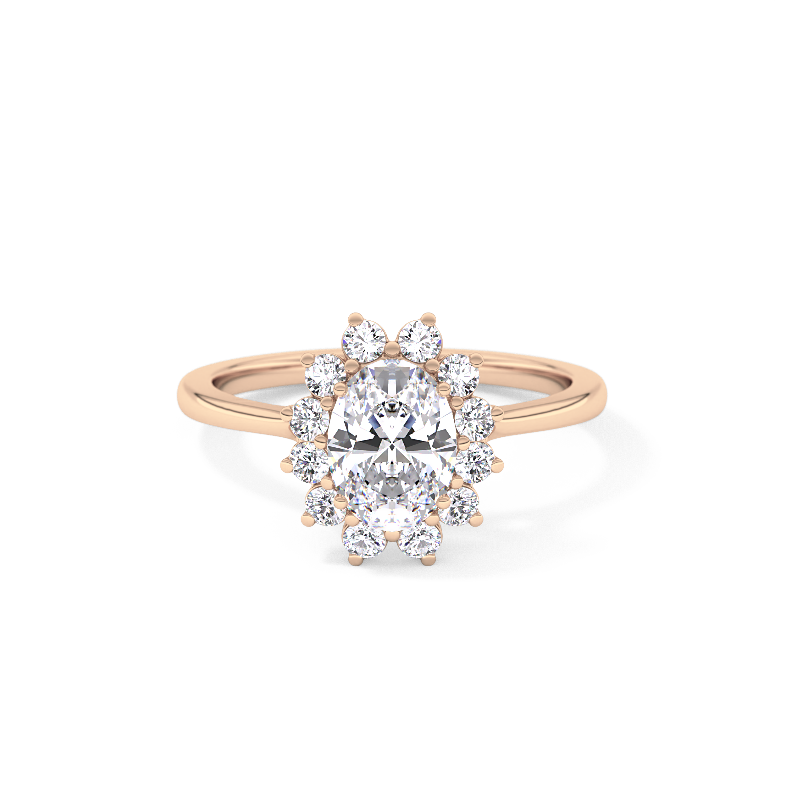 Oval Halo Lab Grown Diamond Engagement Ring