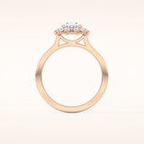 0.91 CT Oval Shaped Halo Moissanite Engagement Ring