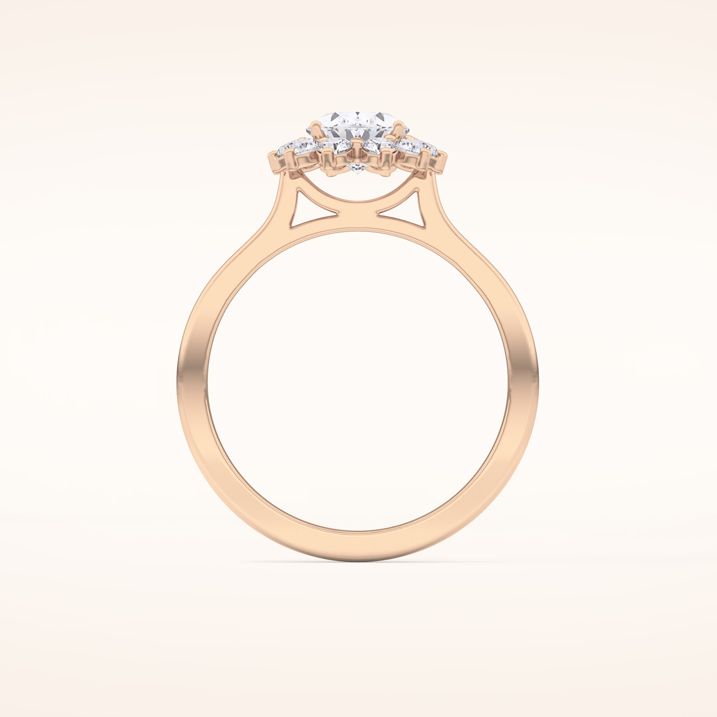 0.91 CT Oval Shaped Halo Moissanite Engagement Ring