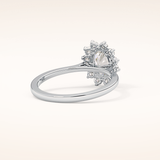 0.91 CT Oval Shaped Halo Moissanite Engagement Ring