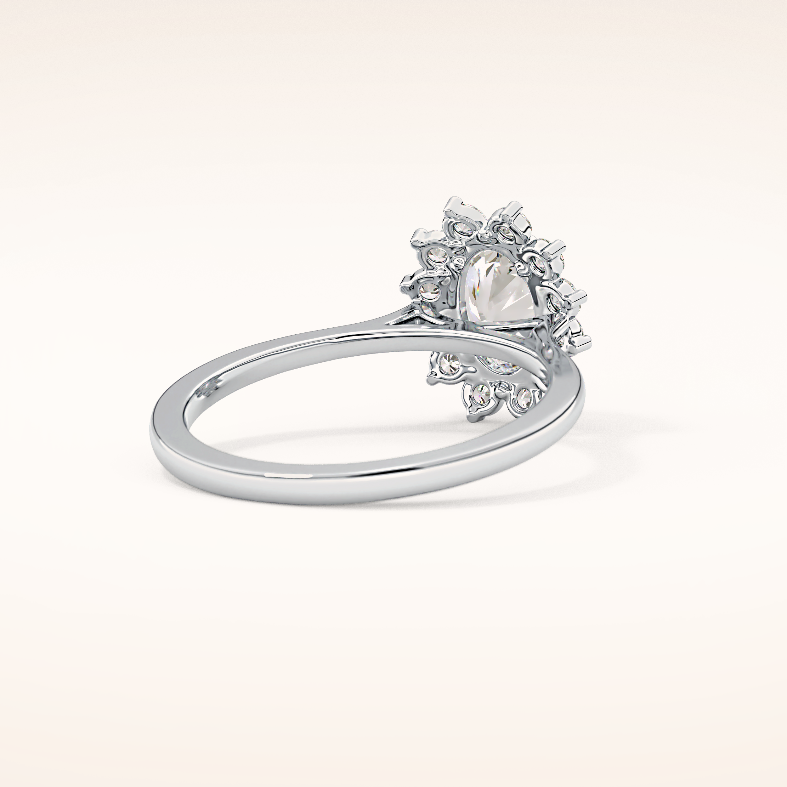 0.91 CT Oval Shaped Halo Moissanite Engagement Ring