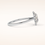 0.91 CT Oval Shaped Halo Moissanite Engagement Ring