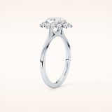 0.91 CT Oval Shaped Halo Moissanite Engagement Ring