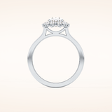 0.91 CT Oval Shaped Halo Moissanite Engagement Ring