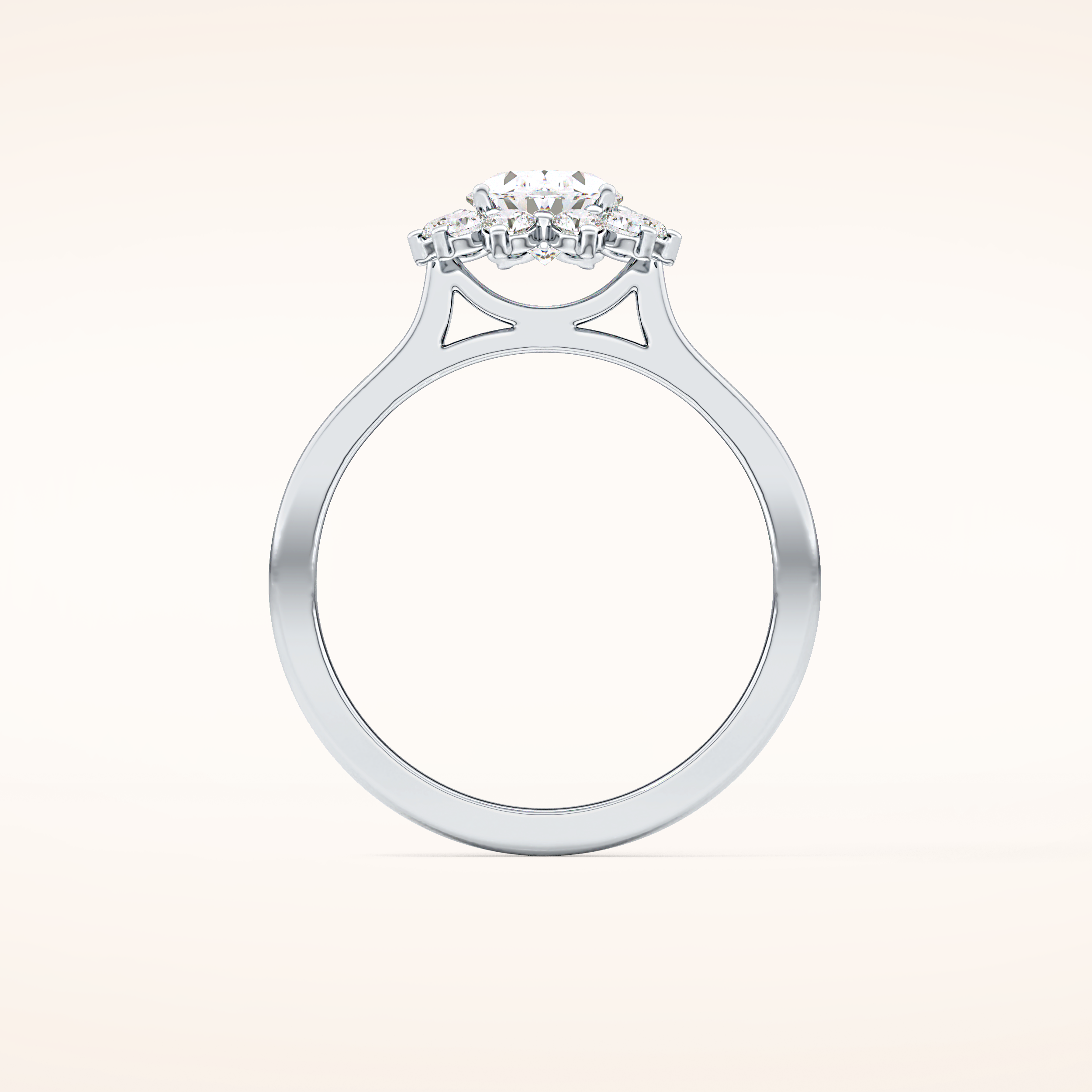 0.91 CT Oval Shaped Halo Moissanite Engagement Ring