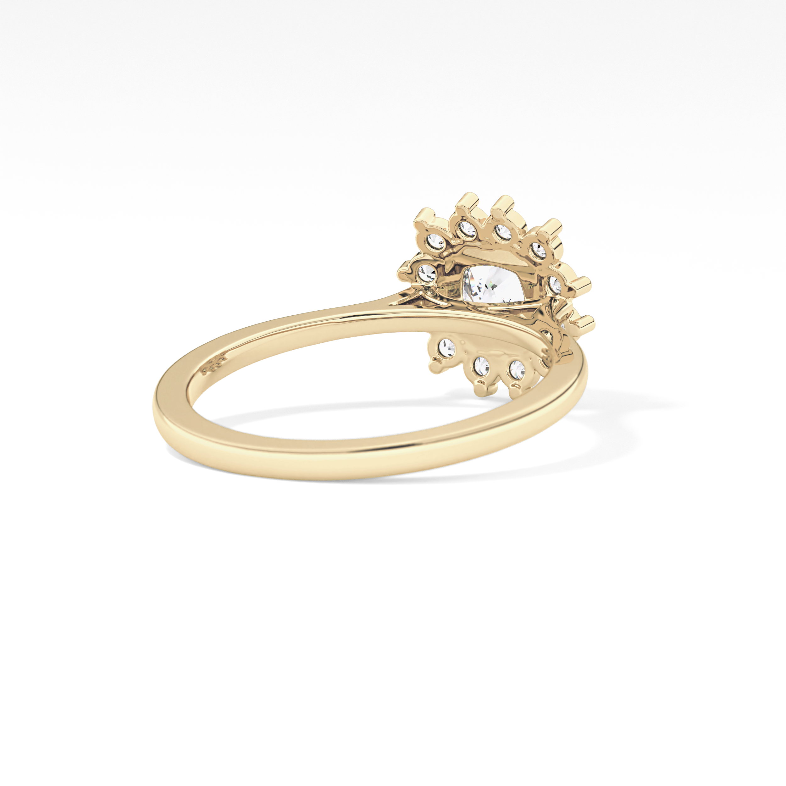 Cushion Halo Lab Grown Diamond Engagement Ring