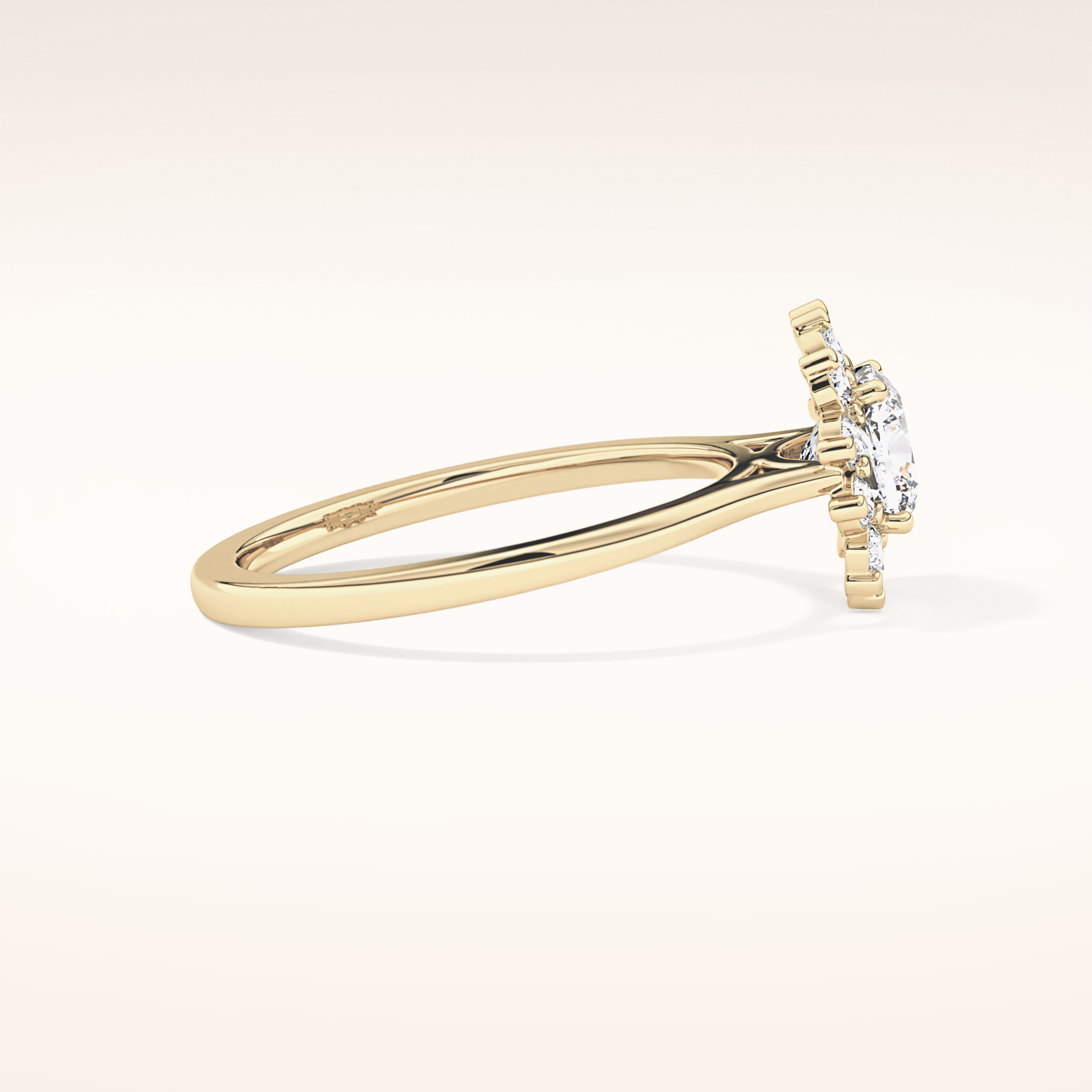 0.86 CT Cushion Shaped Halo Moissanite Engagement Ring