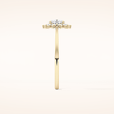 0.86 CT Cushion Shaped Halo Moissanite Engagement Ring