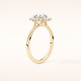 0.86 CT Cushion Shaped Halo Moissanite Engagement Ring