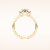 0.86 CT Cushion Shaped Halo Moissanite Engagement Ring