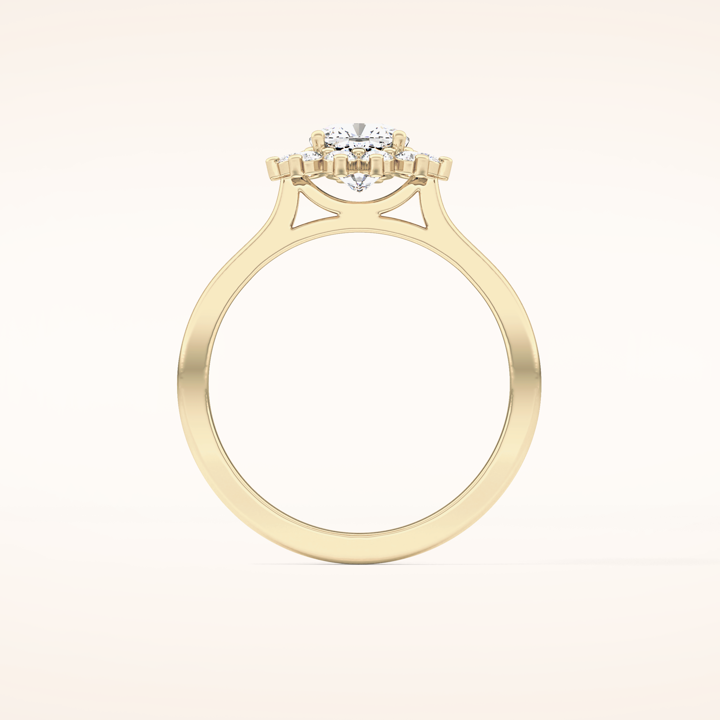 0.86 CT Cushion Shaped Halo Moissanite Engagement Ring