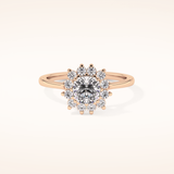 0.86 CT Cushion Shaped Halo Moissanite Engagement Ring