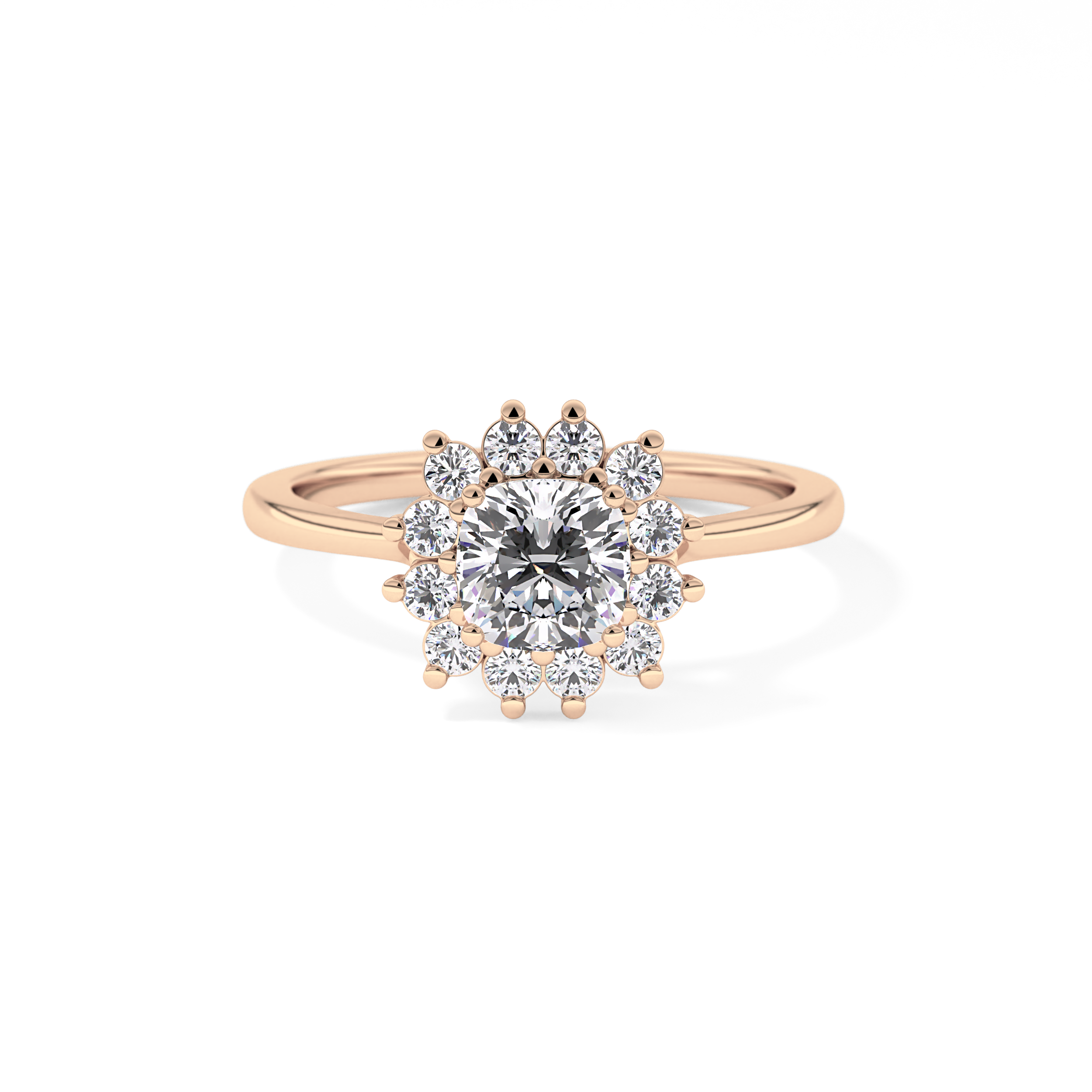 Cushion Halo Lab Grown Diamond Engagement Ring