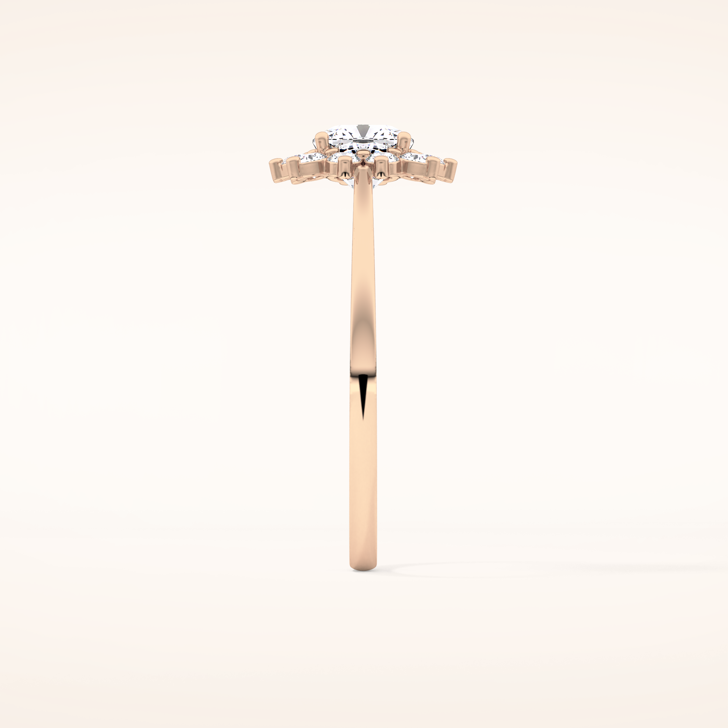 0.86 CT Cushion Shaped Halo Moissanite Engagement Ring