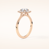 0.86 CT Cushion Shaped Halo Moissanite Engagement Ring