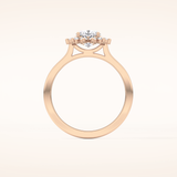 0.86 CT Cushion Shaped Halo Moissanite Engagement Ring