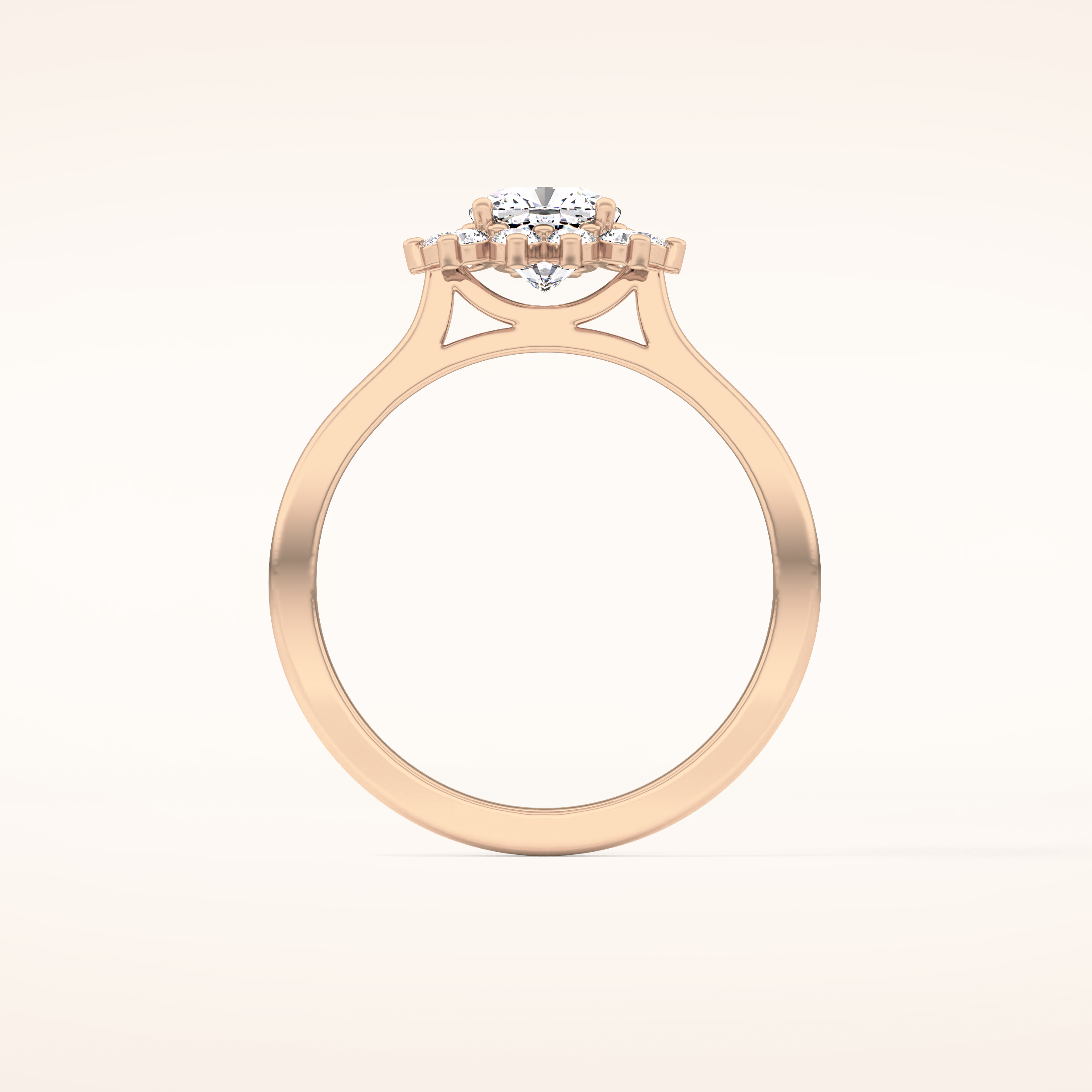 0.86 CT Cushion Shaped Halo Moissanite Engagement Ring
