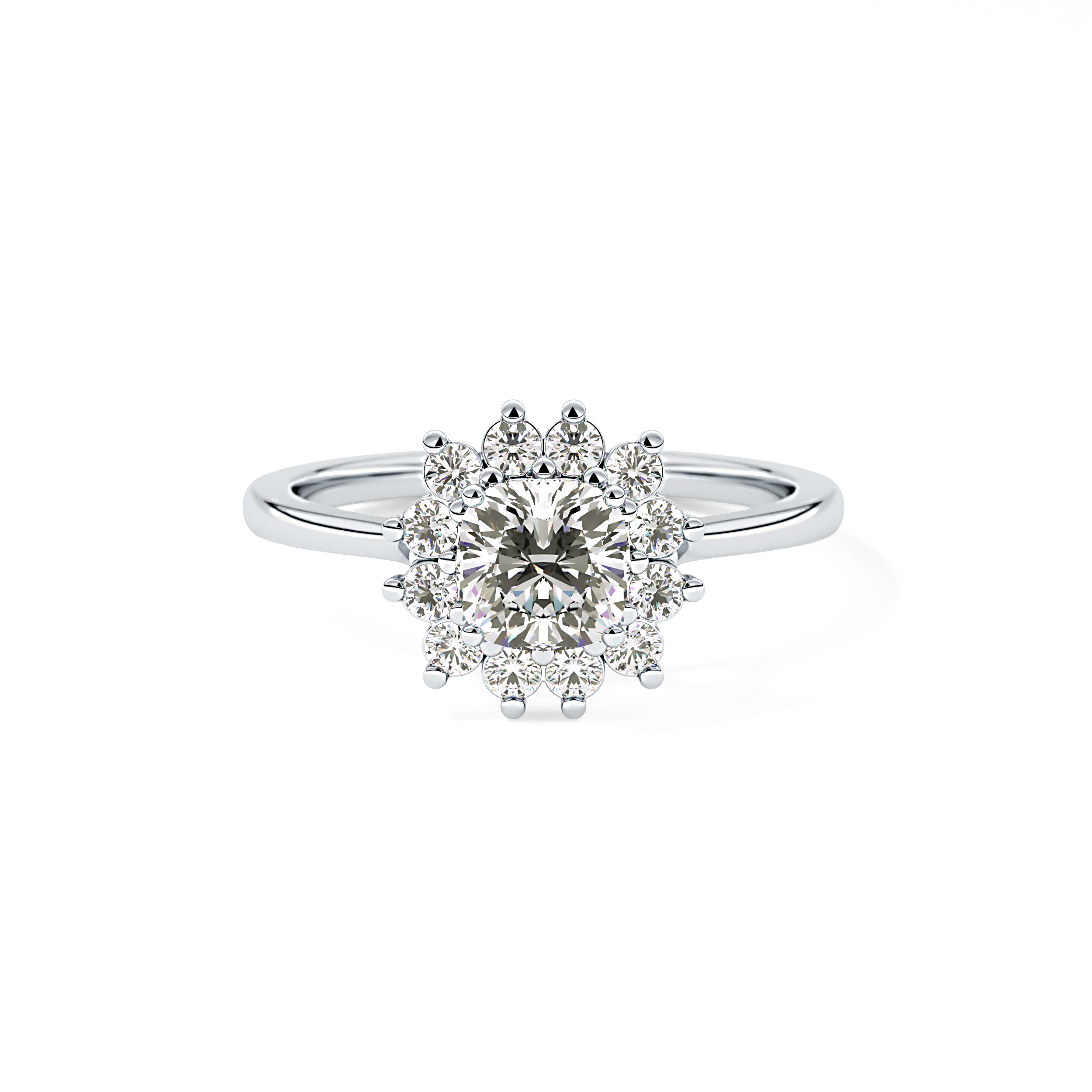 Cushion Halo Lab Grown Diamond Engagement Ring