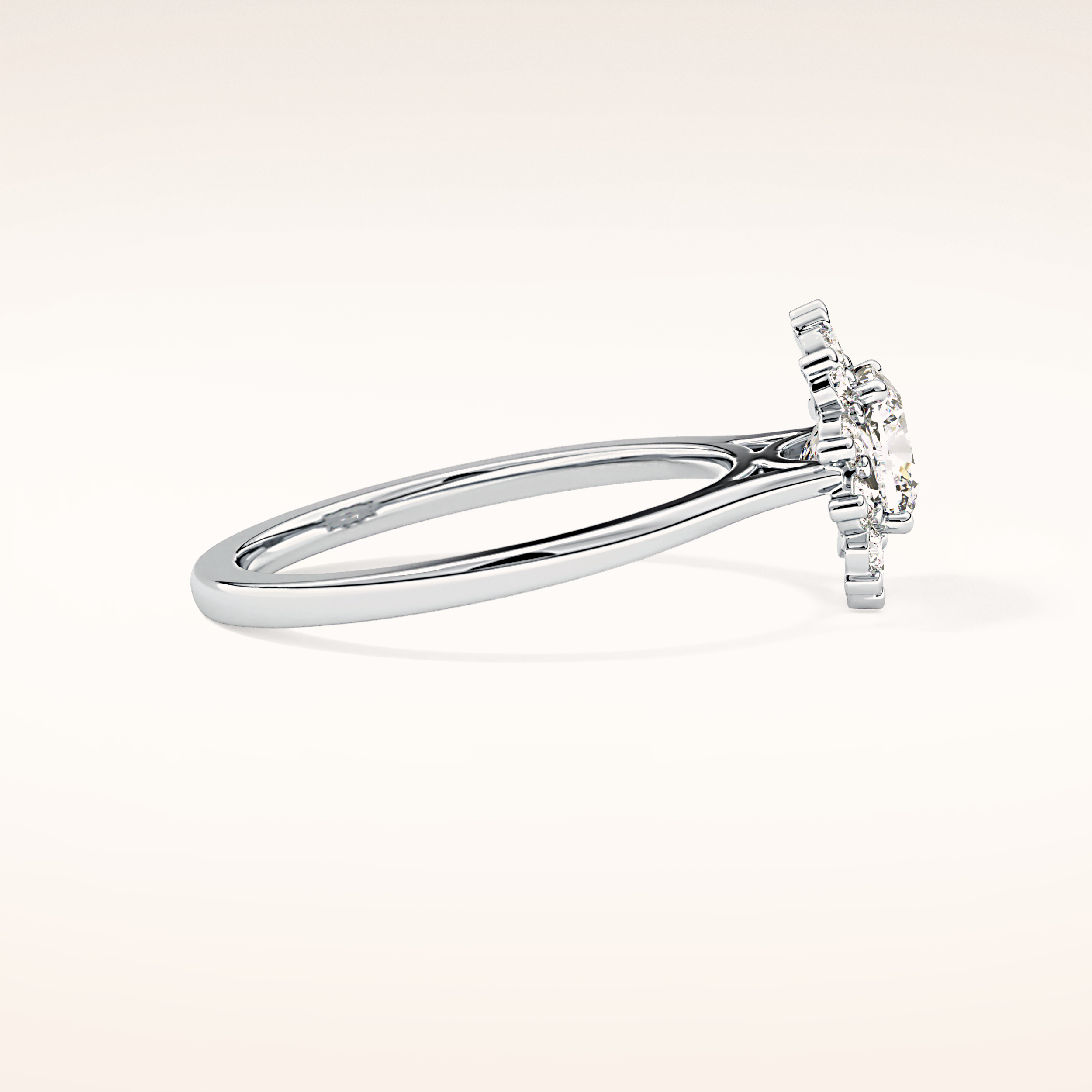 0.86 CT Cushion Shaped Halo Moissanite Engagement Ring