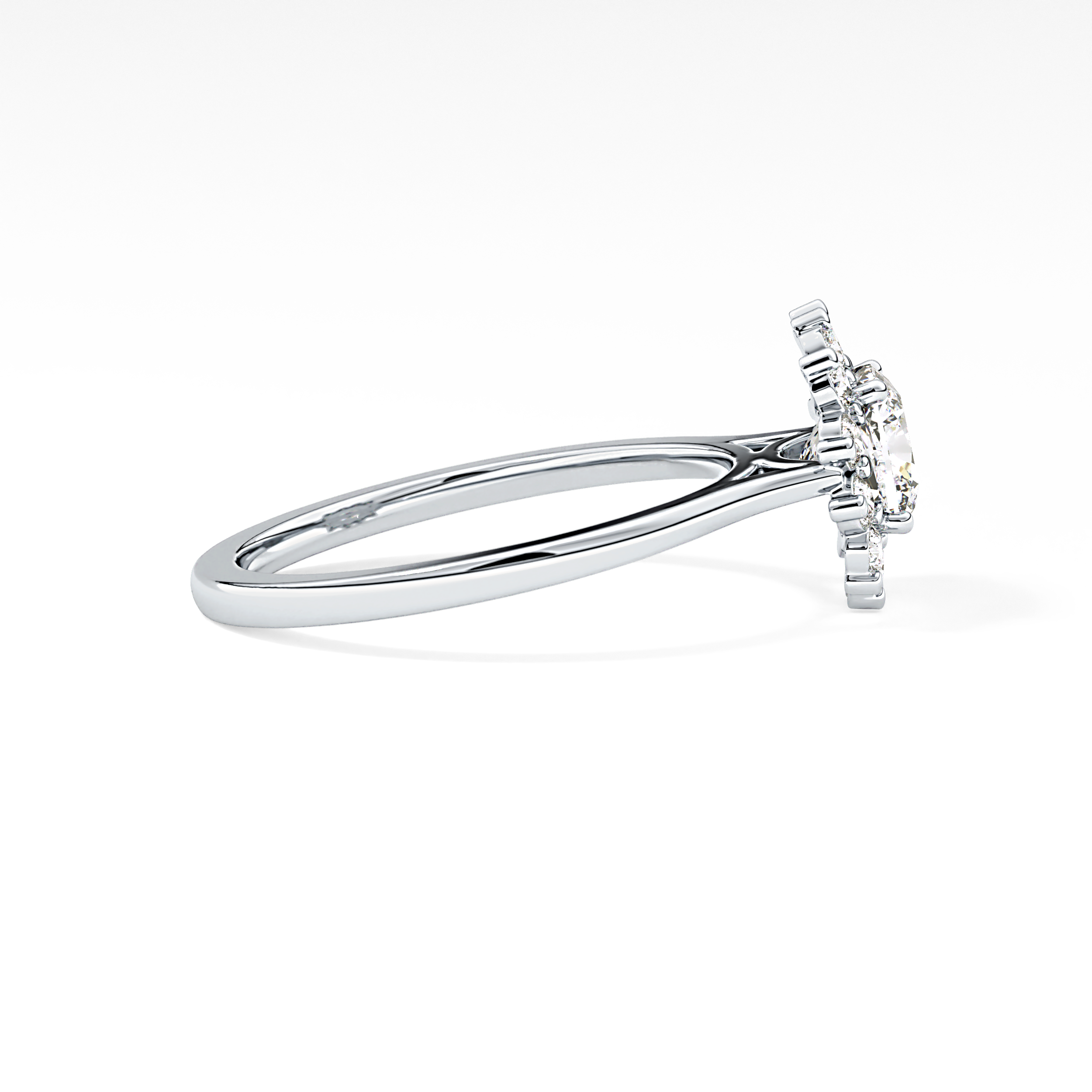 Cushion Halo Lab Grown Diamond Engagement Ring