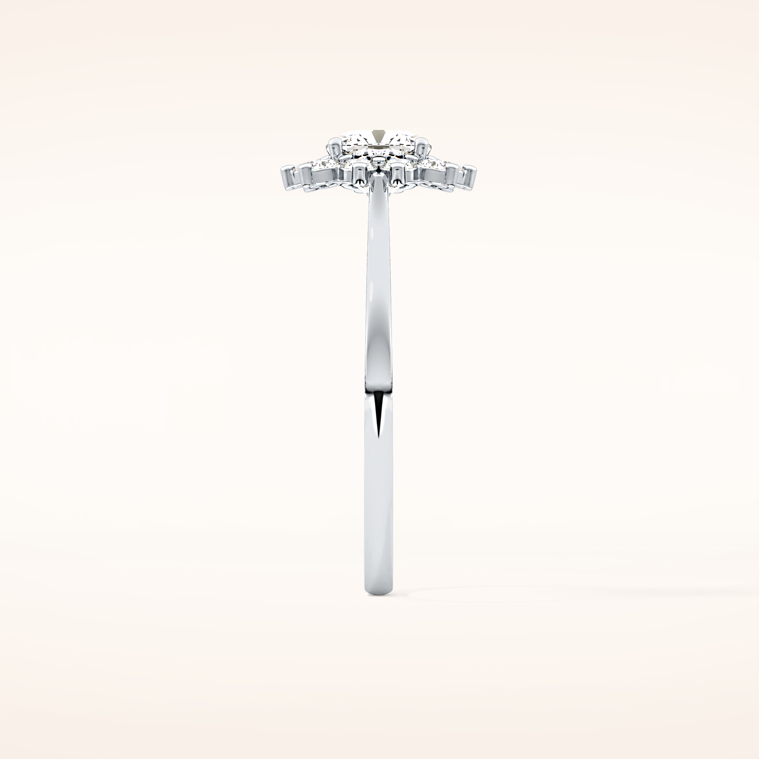 0.86 CT Cushion Shaped Halo Moissanite Engagement Ring