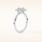 0.86 CT Cushion Shaped Halo Moissanite Engagement Ring
