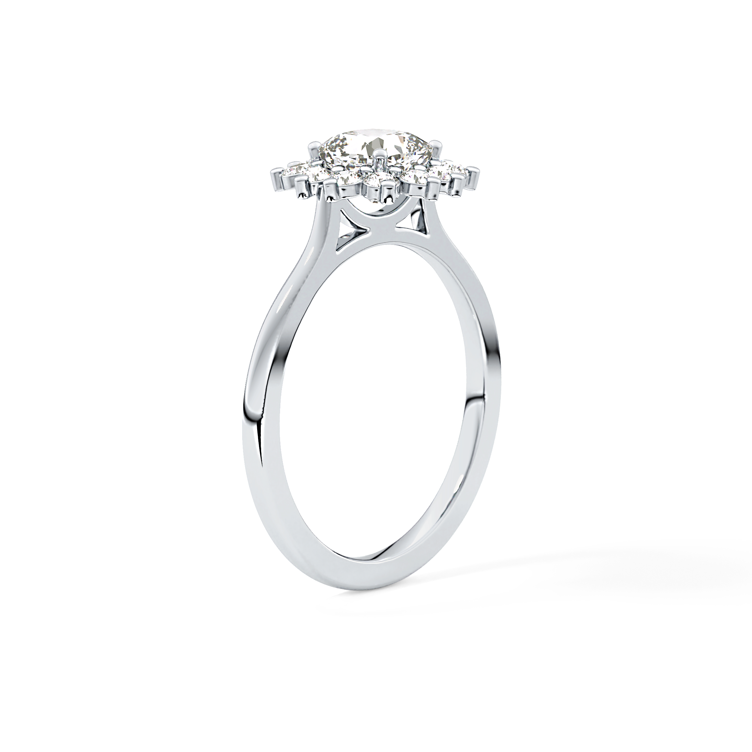 Cushion Halo Lab Grown Diamond Engagement Ring