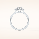 0.86 CT Cushion Shaped Halo Moissanite Engagement Ring