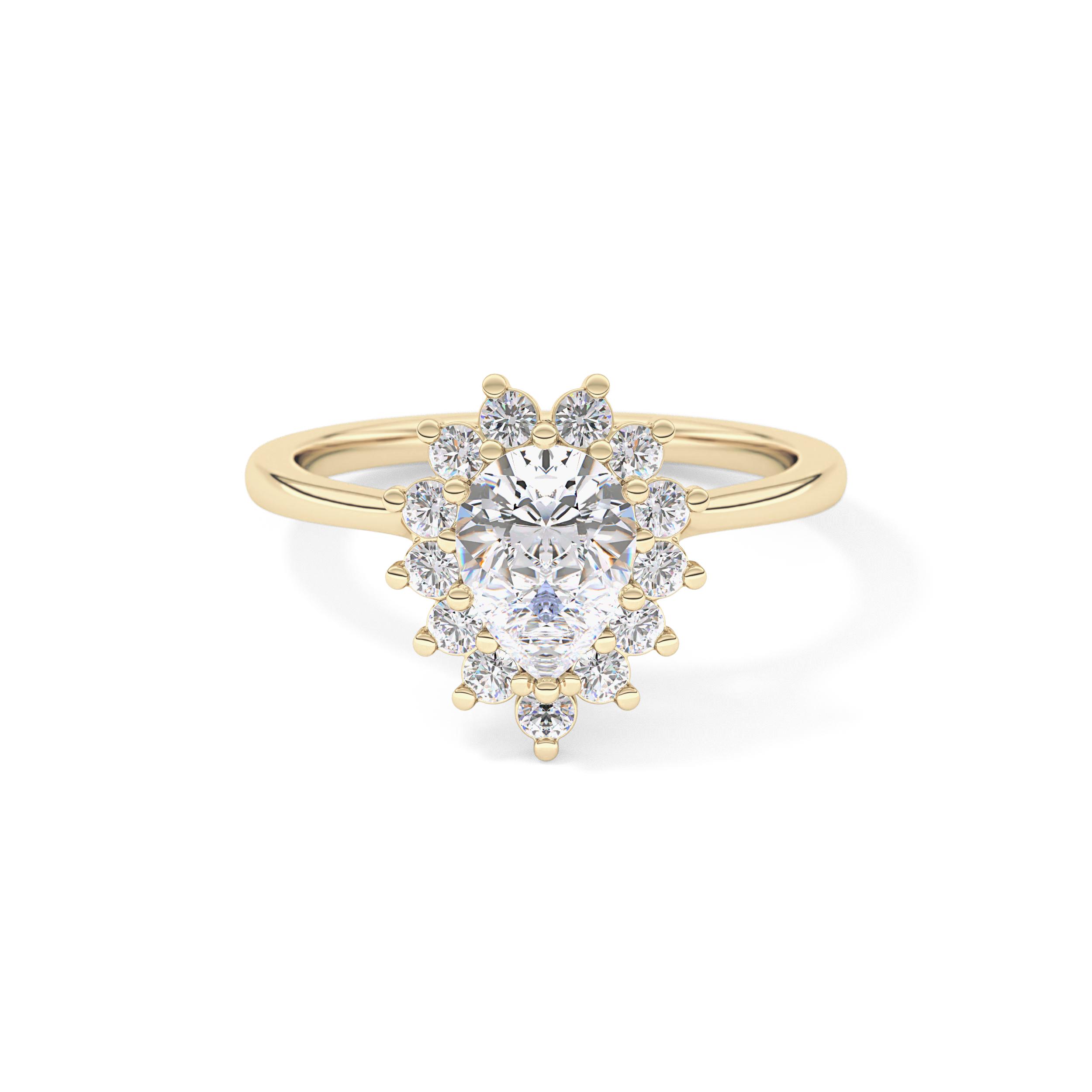 Pear Halo Lab Grown Diamond Engagement Ring