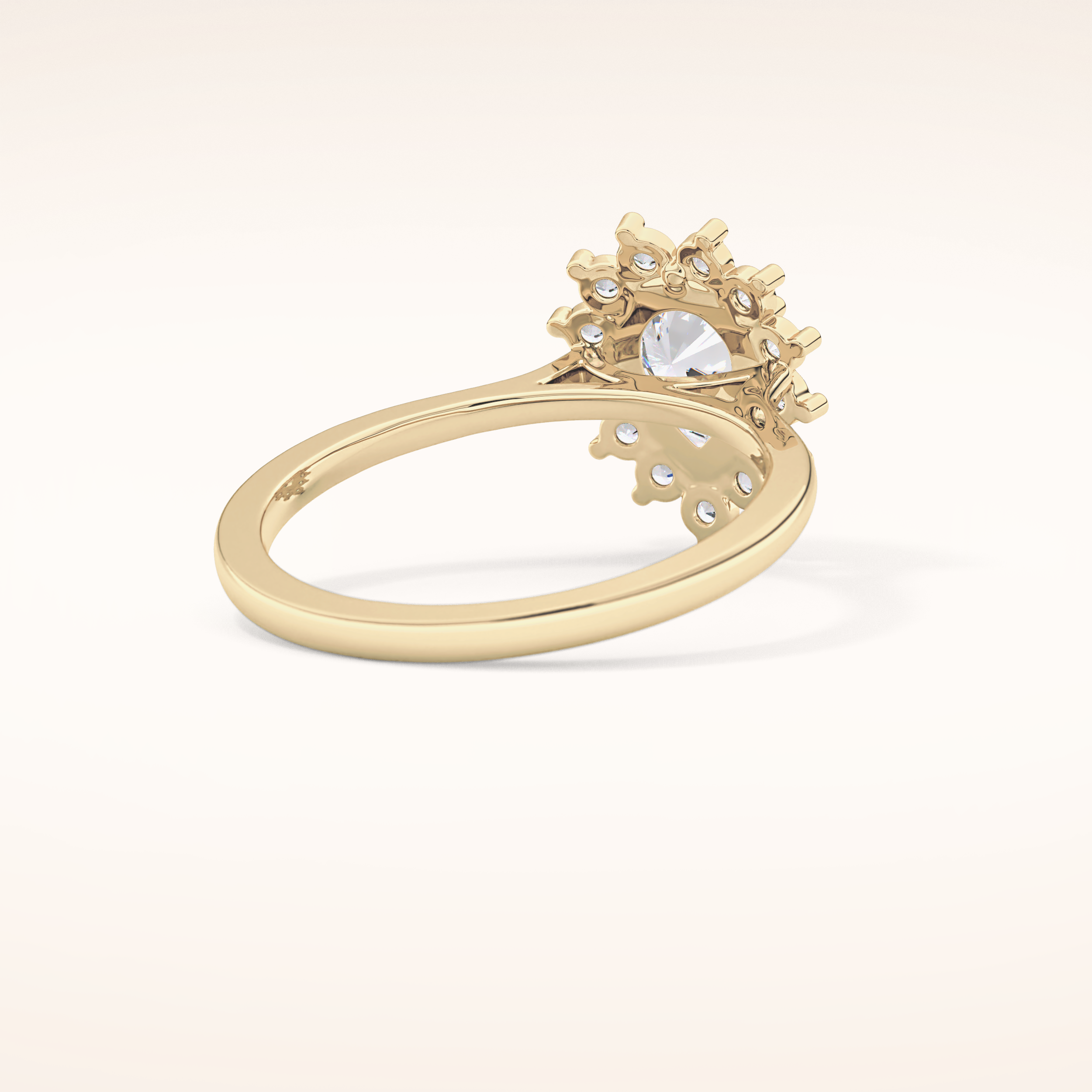0.81 CT Pear Shaped Halo Moissanite Engagement Ring