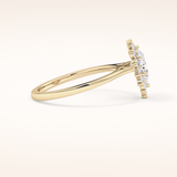 0.81 CT Pear Shaped Halo Moissanite Engagement Ring