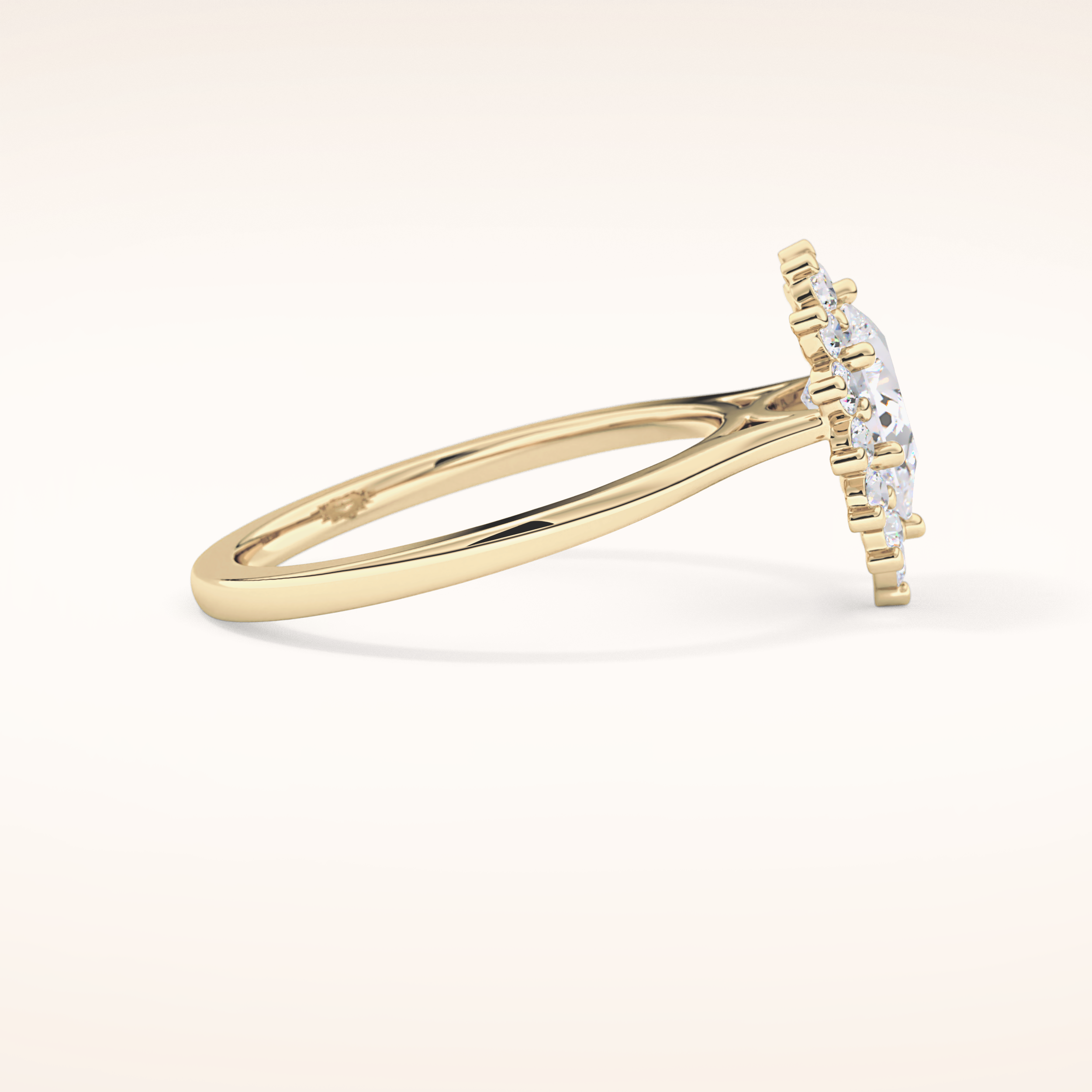 0.81 CT Pear Shaped Halo Moissanite Engagement Ring