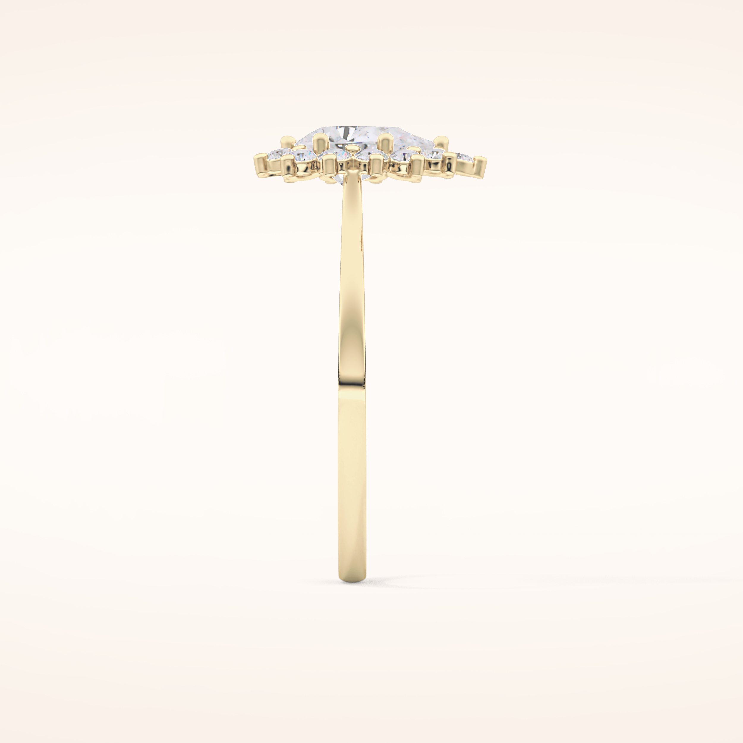 0.81 CT Pear Shaped Halo Moissanite Engagement Ring