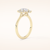 0.81 CT Pear Shaped Halo Moissanite Engagement Ring
