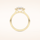 0.81 CT Pear Shaped Halo Moissanite Engagement Ring