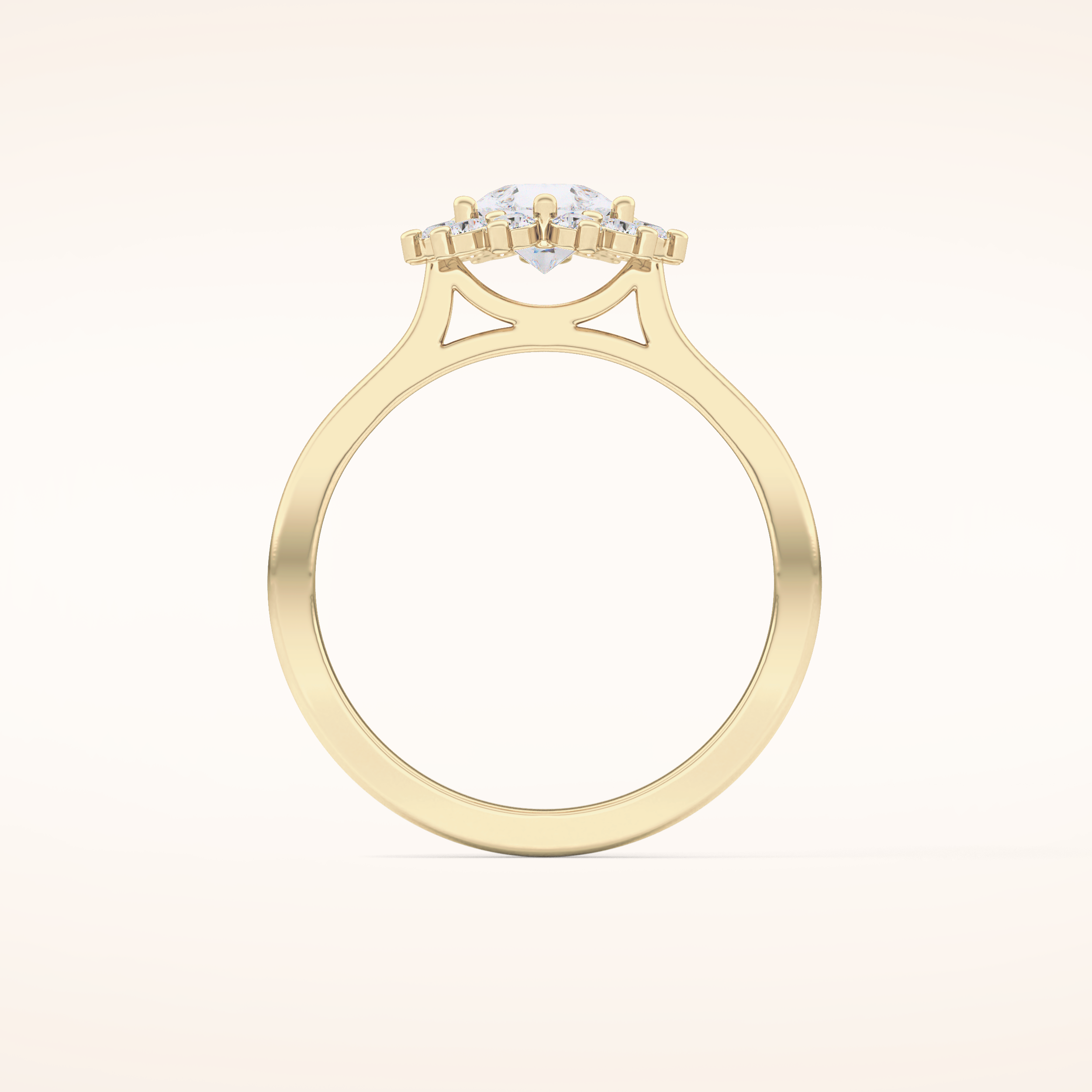 0.81 CT Pear Shaped Halo Moissanite Engagement Ring