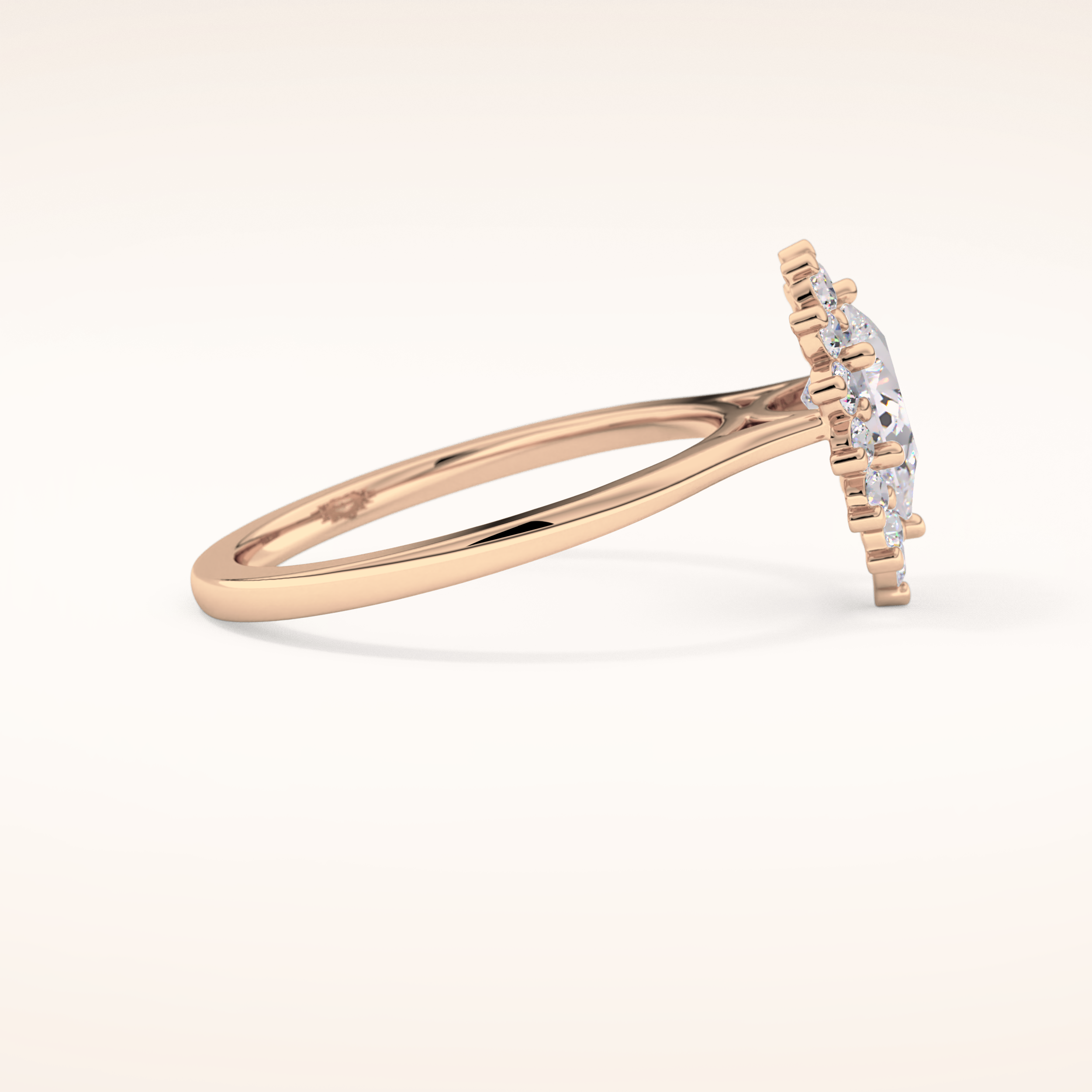 0.81 CT Pear Shaped Halo Moissanite Engagement Ring