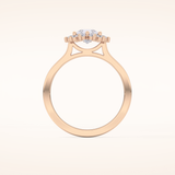 0.81 CT Pear Shaped Halo Moissanite Engagement Ring
