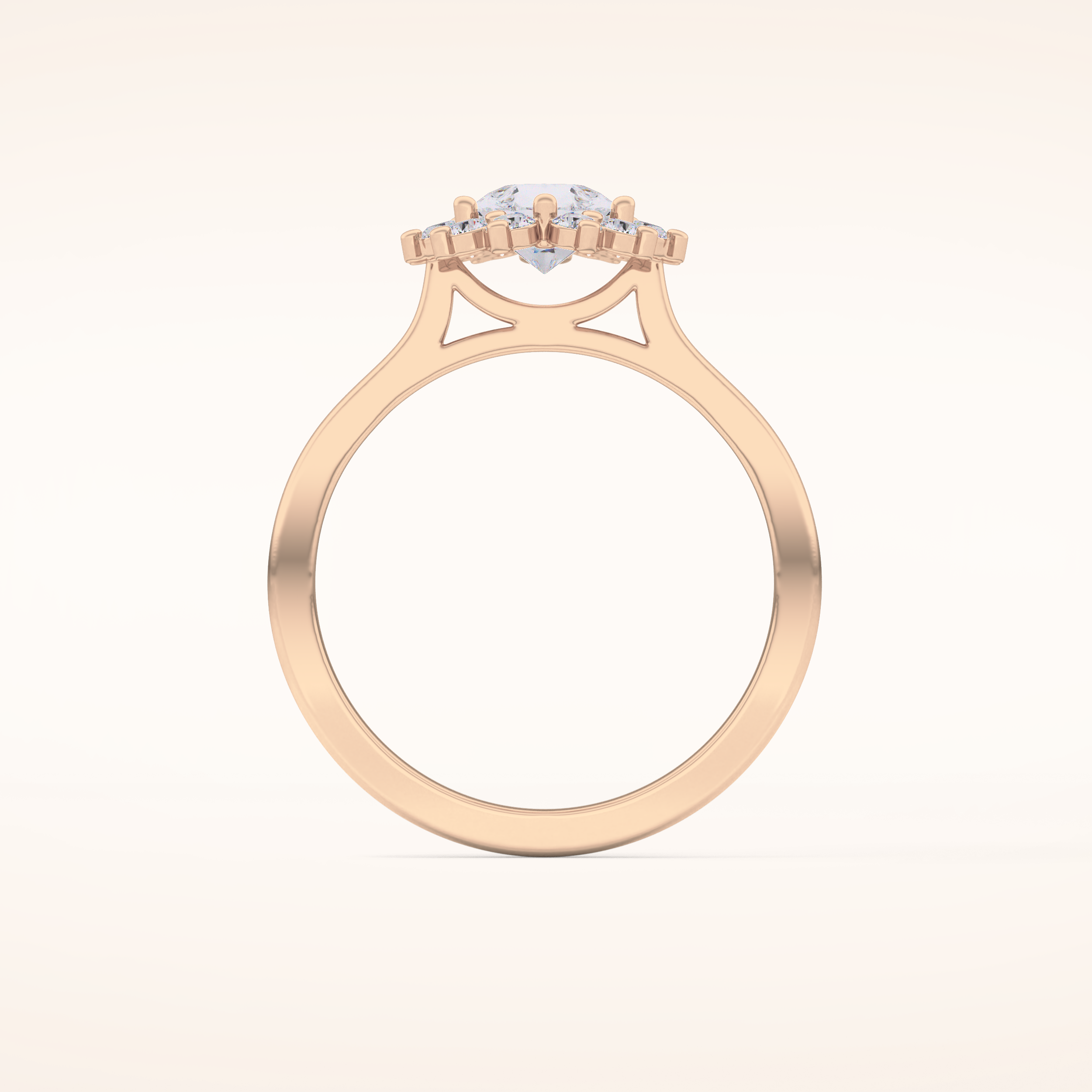 0.81 CT Pear Shaped Halo Moissanite Engagement Ring
