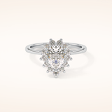 0.81 CT Pear Shaped Halo Moissanite Engagement Ring