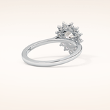 0.81 CT Pear Shaped Halo Moissanite Engagement Ring