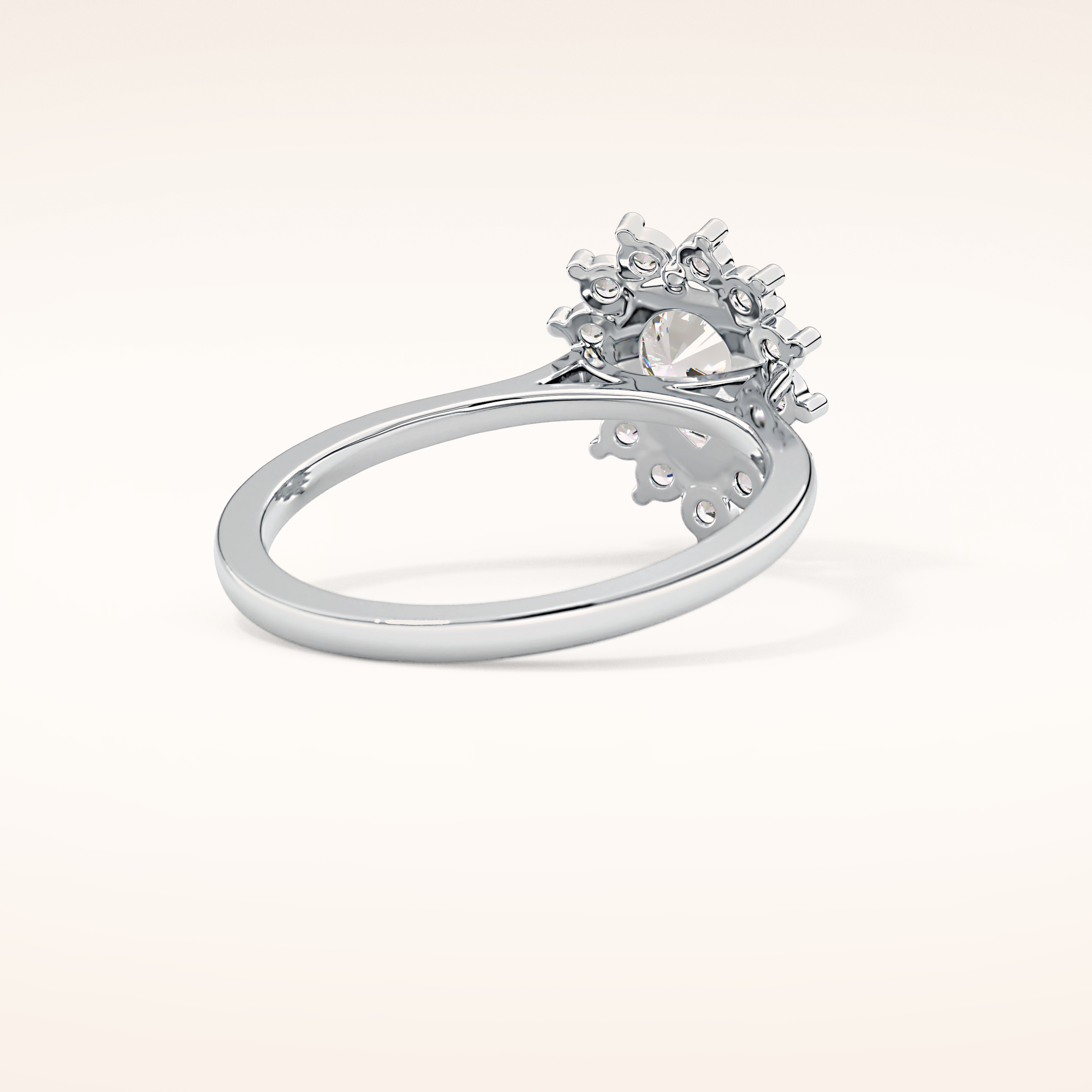 0.81 CT Pear Shaped Halo Moissanite Engagement Ring