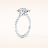 0.81 CT Pear Shaped Halo Moissanite Engagement Ring