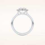 0.81 CT Pear Shaped Halo Moissanite Engagement Ring