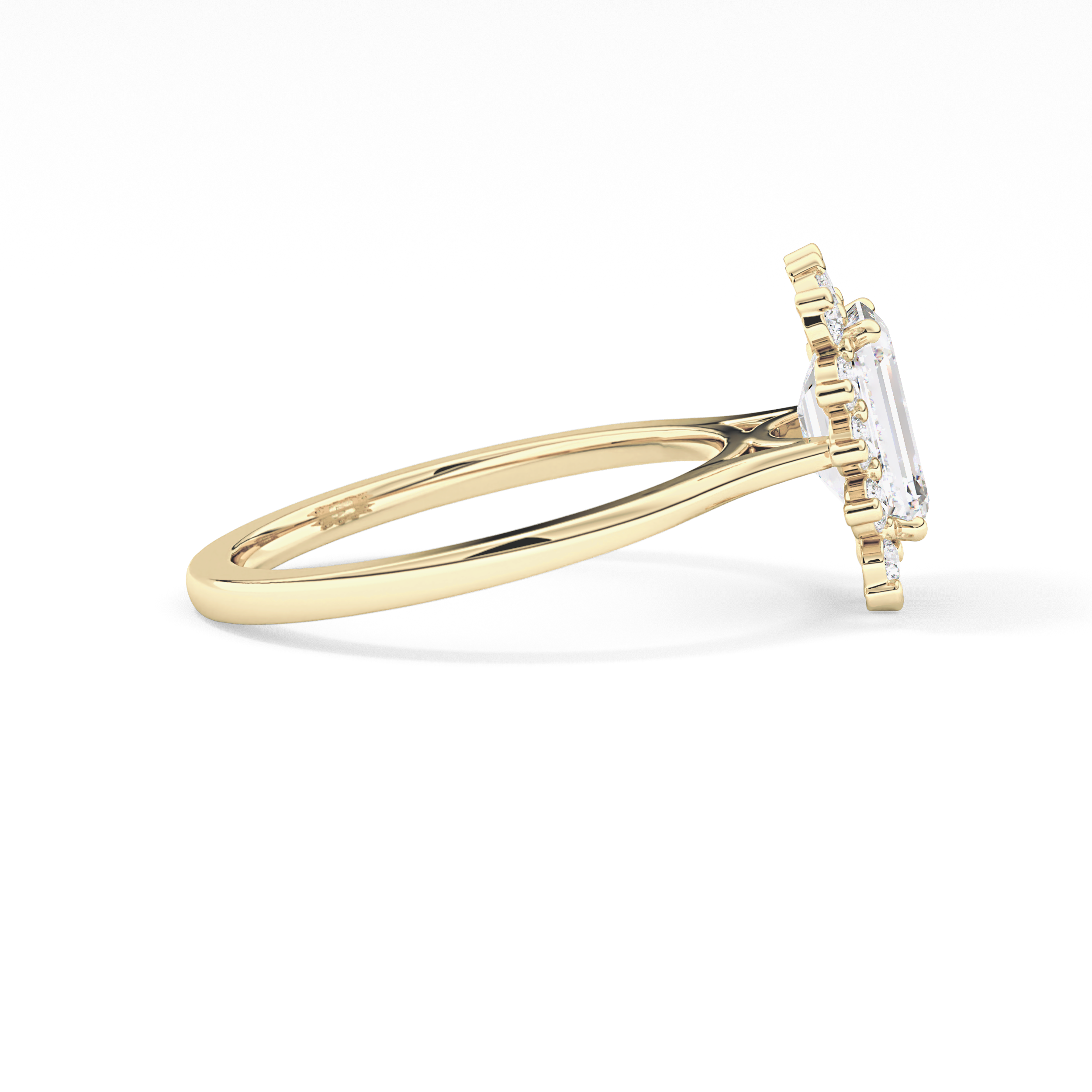 Emerald Halo Lab Grown Diamond Engagement Ring