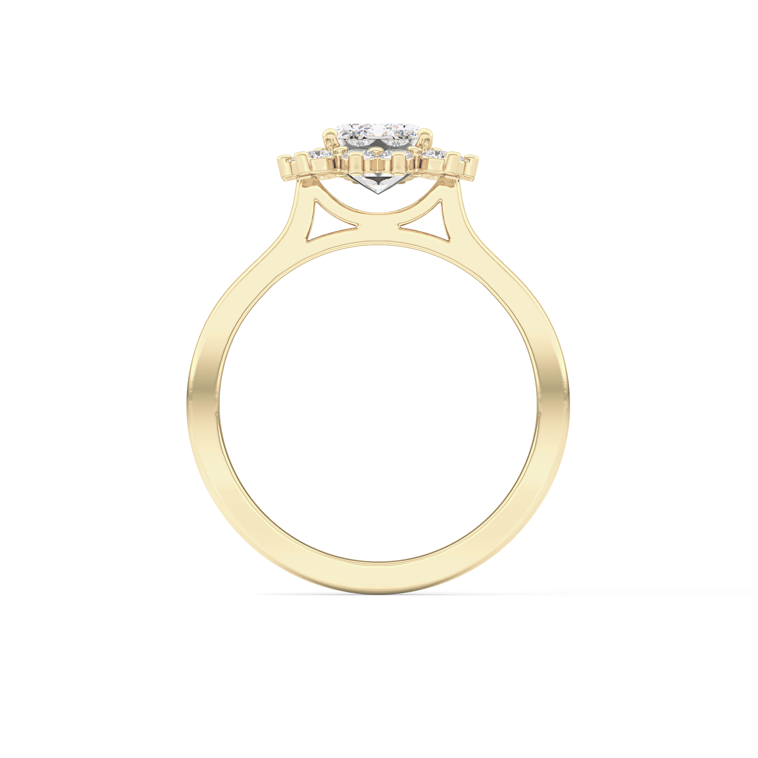 Emerald Halo Lab Grown Diamond Engagement Ring