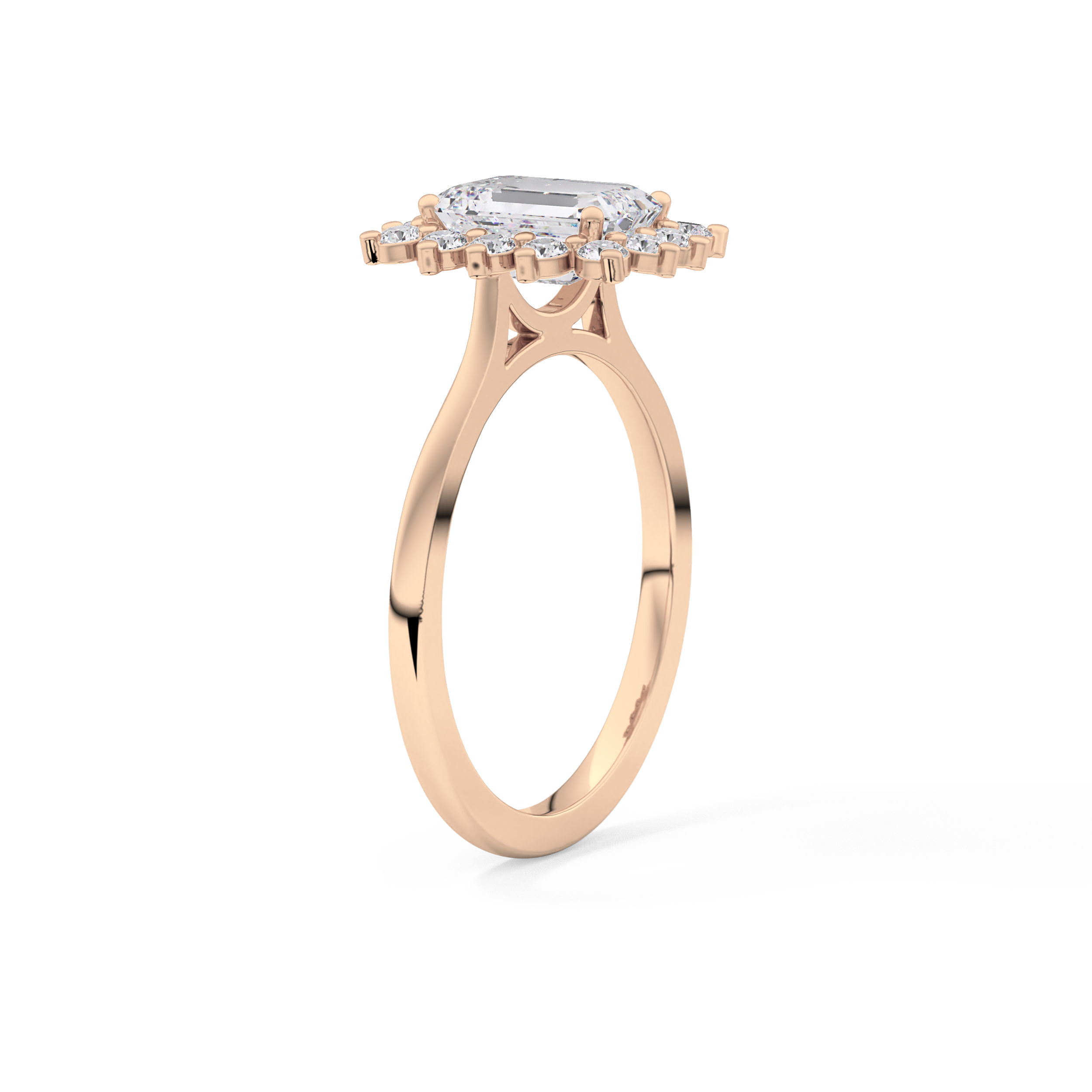 Emerald Halo Lab Grown Diamond Engagement Ring