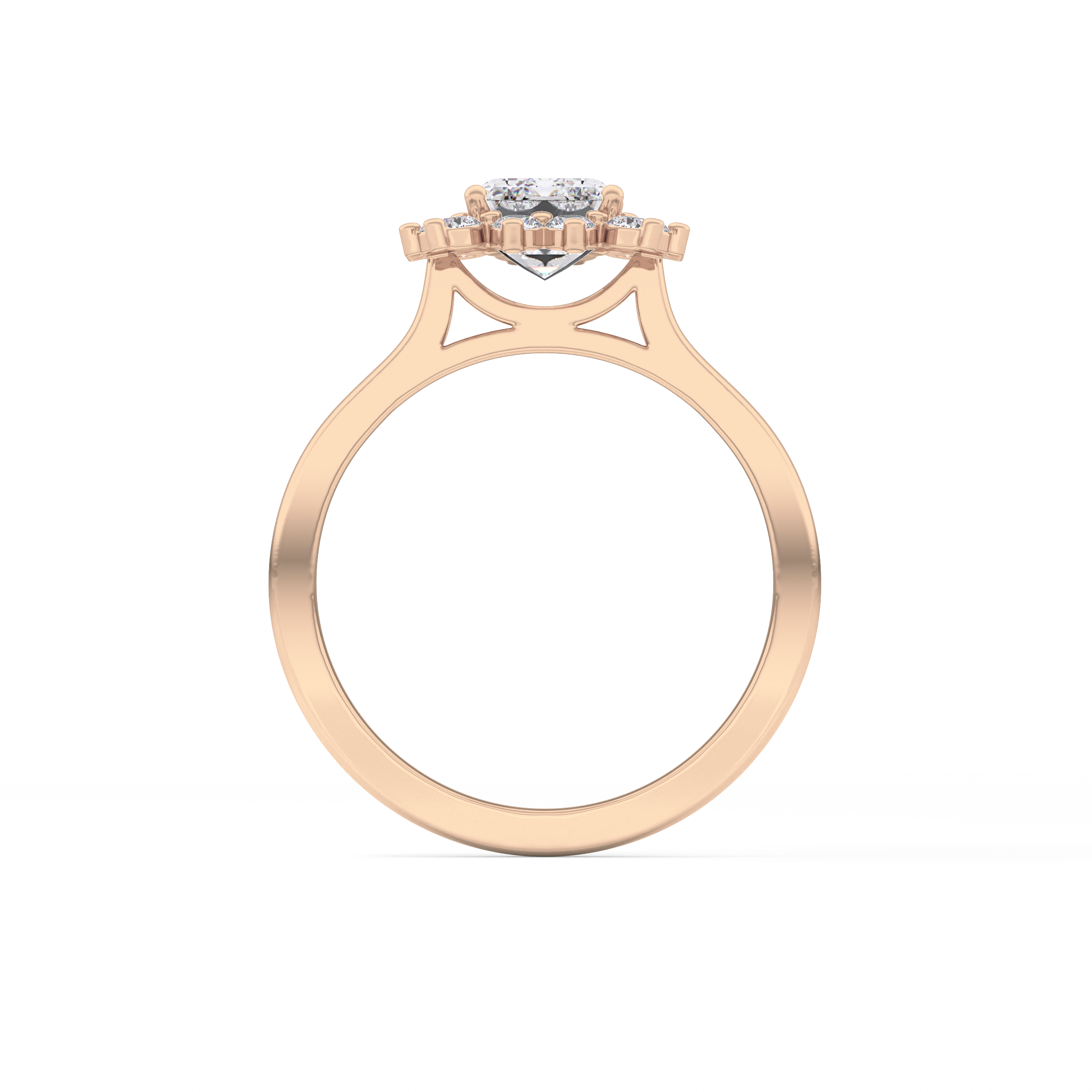 Emerald Halo Lab Grown Diamond Engagement Ring