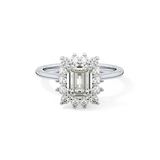 Emerald Halo Lab Grown Diamond Engagement Ring